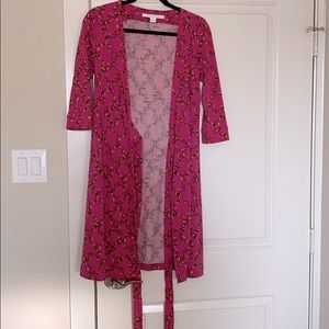 dvf wrap dress new julian two hot pink like new